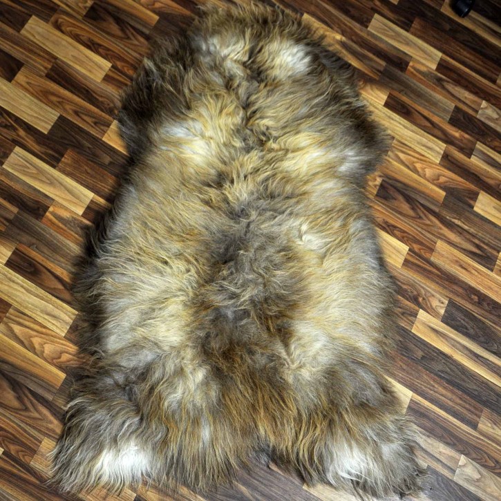 XXXL ÖKO Island Schaffell Lammfell rost braun grau 130x80 #7620