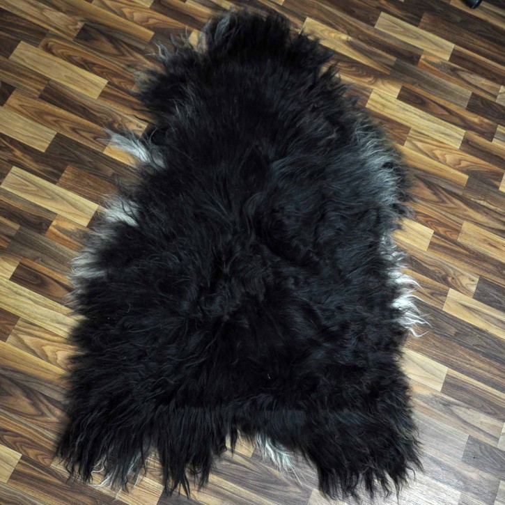 XXXL ÖKO Island Schaffell schwarzbraun weiß 130x75 Geschenk #7629