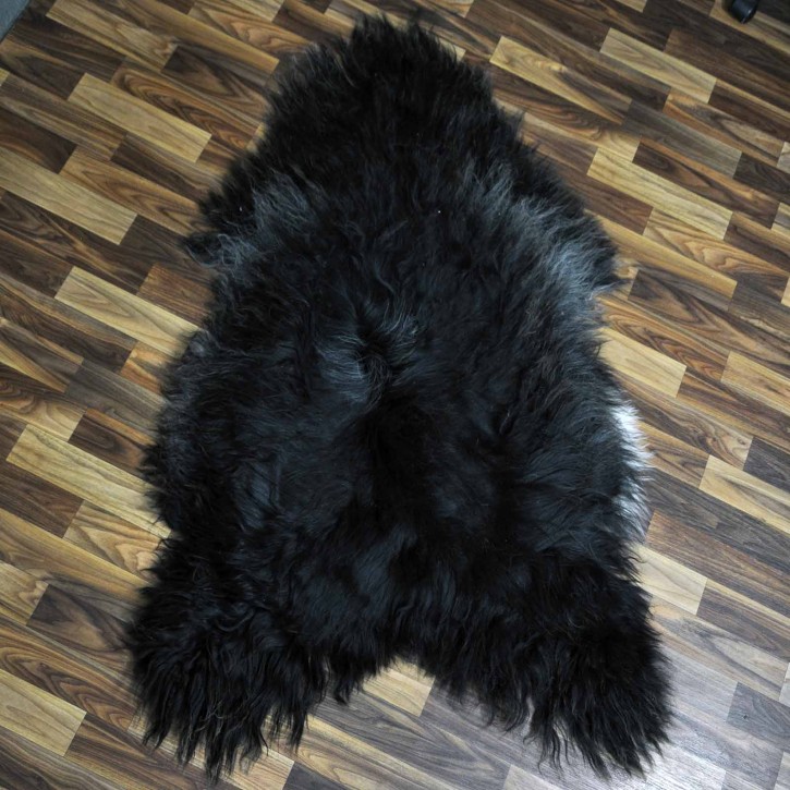 XXXL ÖKO Island Schaffell schwarzbraun weiß 130x80 Geschenk #7631