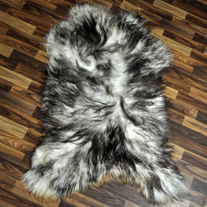 XXL ÖKO Island Schaffell weiß braun geflammt 125x80 #7664