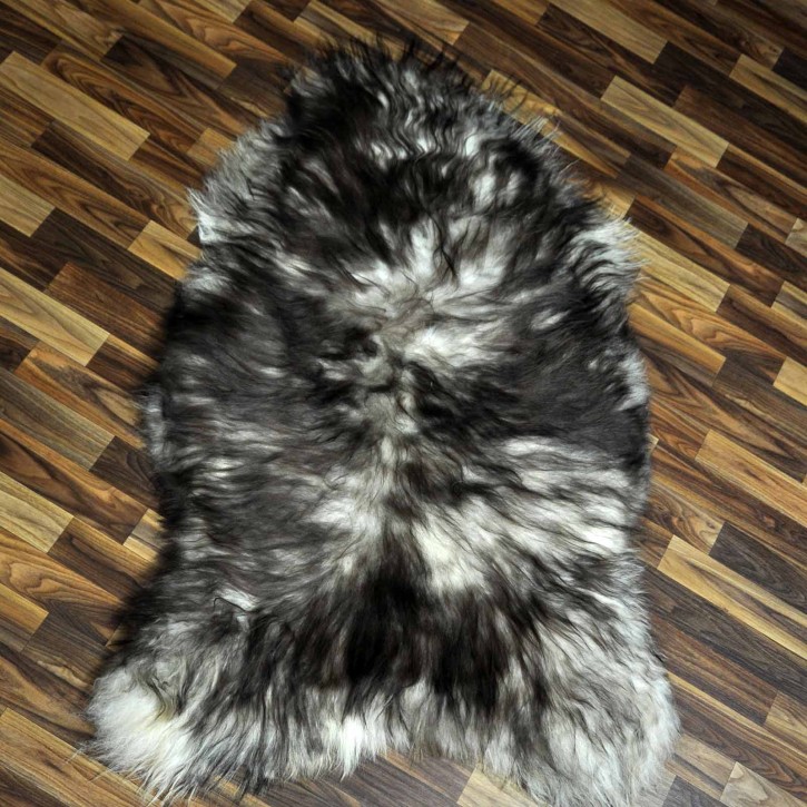 XXL ÖKO Island Schaffell weiß braun geflammt 125x80 #7666