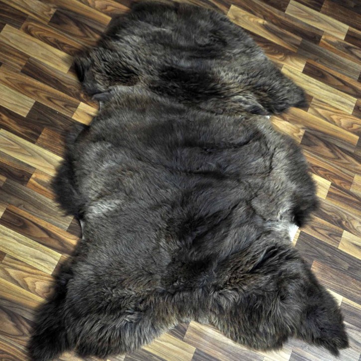 XXL ÖKO Schaffell Lammfell braun grau 125x85 Geschenk #7758