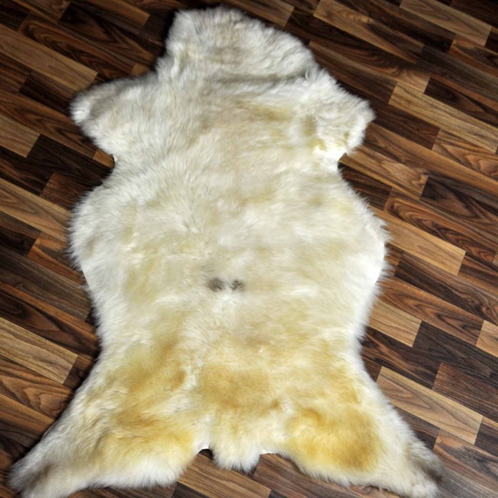 XXL ÖKO Schaffell Lammfell beige braun 120x80 Teppich Kamin #7789