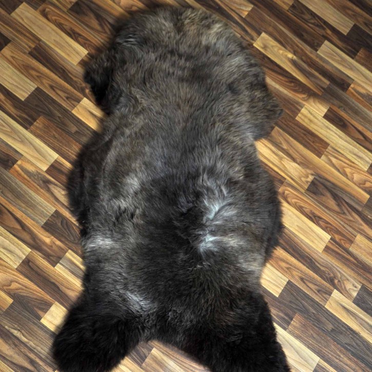 XXL ÖKO Schaffell Lammfell braun grau 120x70 Teppich Kamin #7799