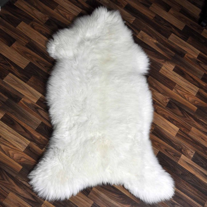 XXXL ÖKO echtes Schaffell Lammfell natur weiß 130x75 #7858