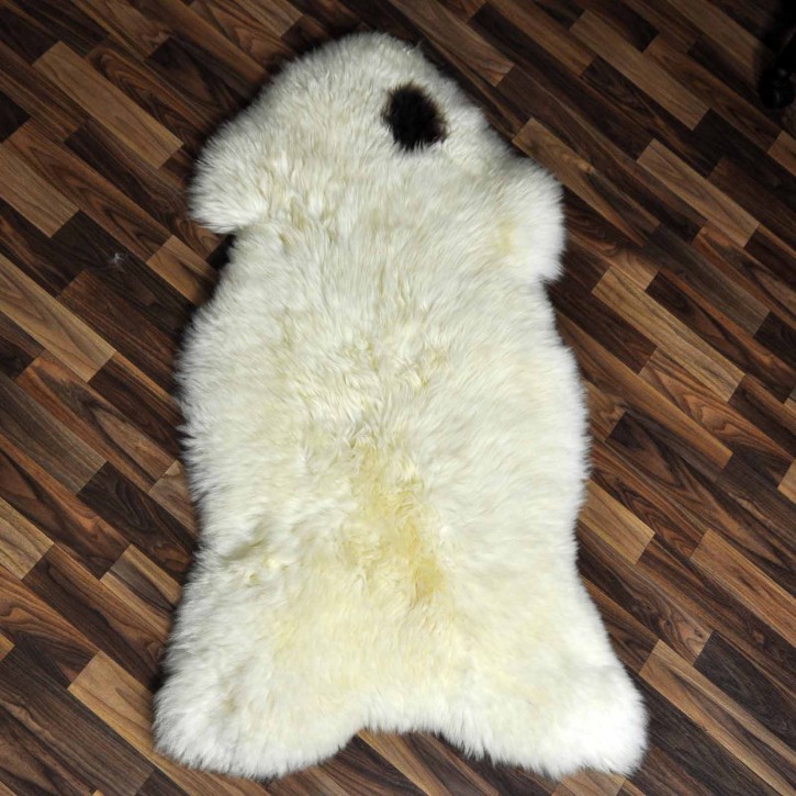 XXL ÖKO echtes Schaffell Lammfell weiß braun 120x75 #7860