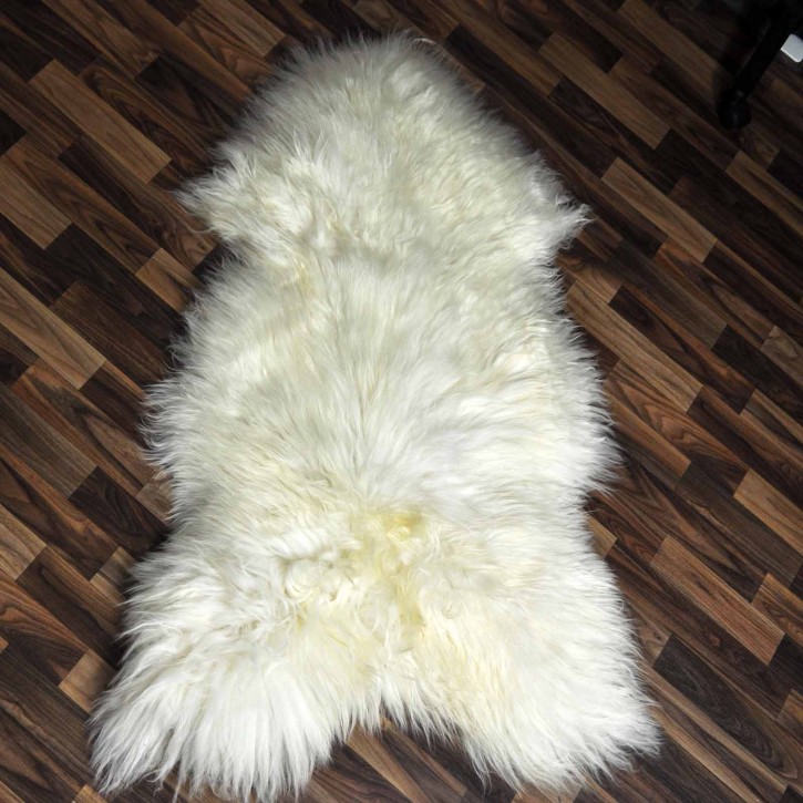XXXL ÖKO echtes Schaffell Lammfell natur weiß 130x80 #7861