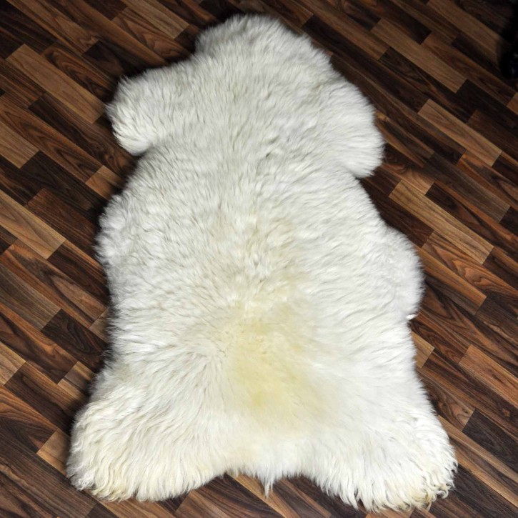 XXXL ÖKO echtes Schaffell Lammfell natur weiß 130x80 #7865
