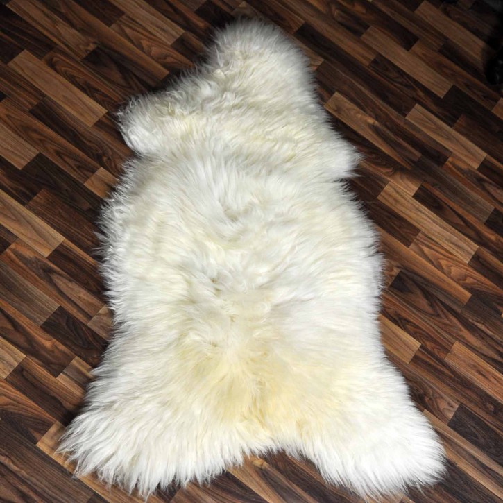 XXXL ÖKO echtes Schaffell Lammfell natur weiß 130x75 #7866