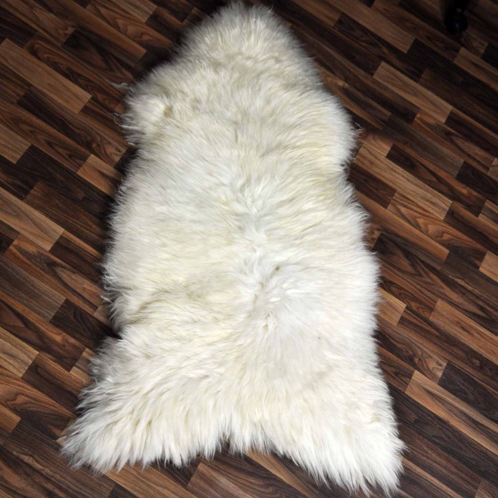 XXL ÖKO echtes Schaffell Lammfell weiß 125x70 Kamin Fell #7874