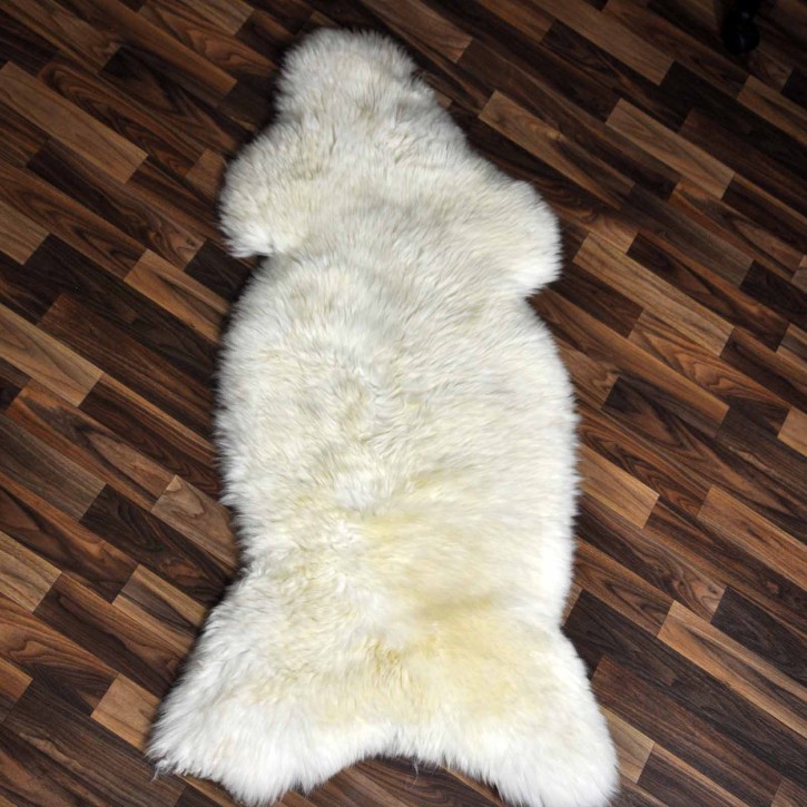 XXL ÖKO Schaffell Lammfell weiß 125x65 Hundebett Tierbett #7878