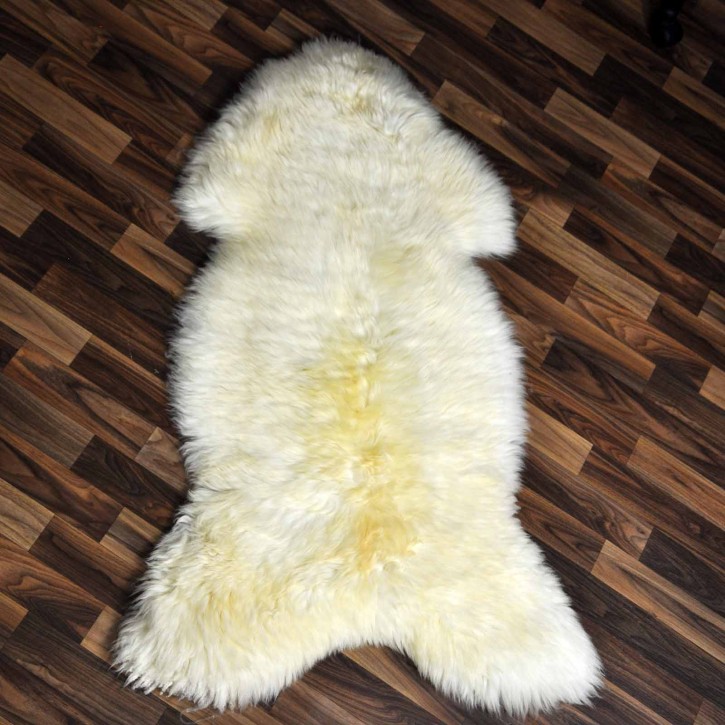 XXL ÖKO echtes Schaffell Lammfell weiß 120x70 Kamin Fell #7882