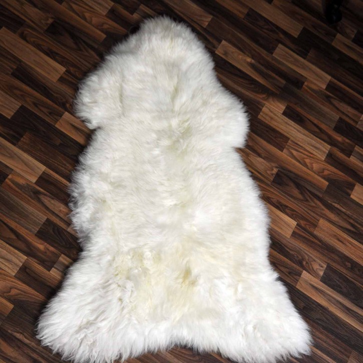 XXL ÖKO echtes Schaffell Lammfell weiß 125x80 Kamin Fell #7884