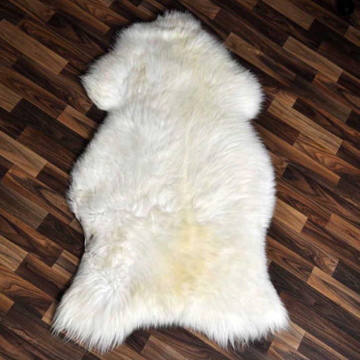 XXL ÖKO echtes Schaffell Lammfell weiß 120x65 Kamin Fell #7885