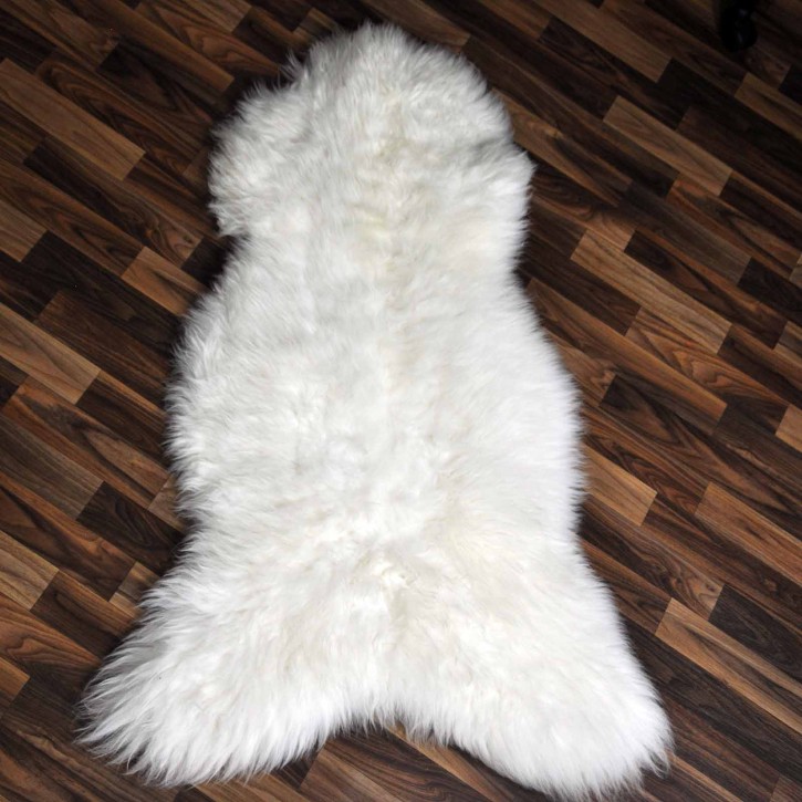 XXL ÖKO Schaffell Lammfell weiß 125x80 Hundebett Tierbett #7888