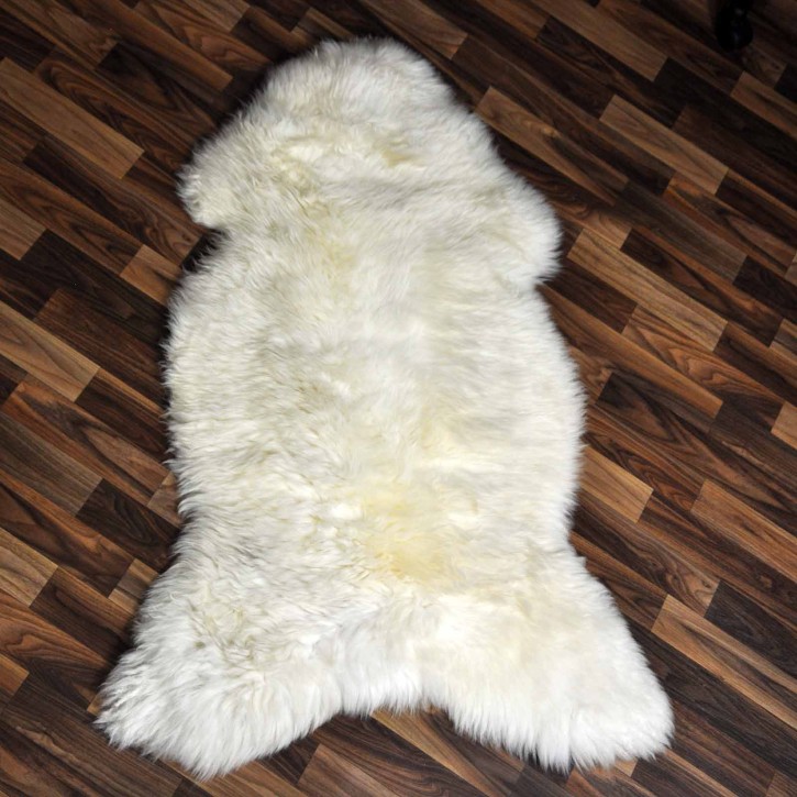 XXL ÖKO echtes Schaffell Lammfell weiß 120x80 Kamin Fell #7890