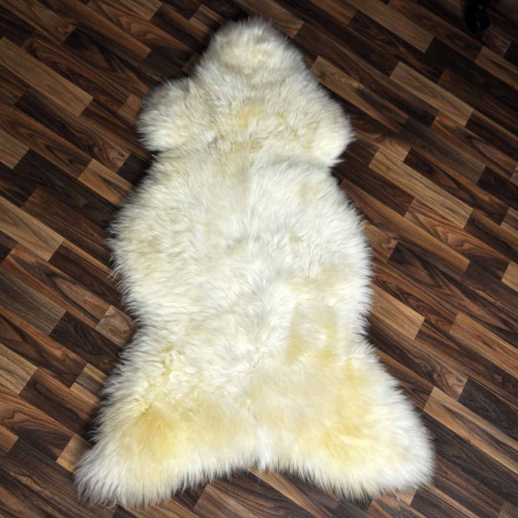XXL ÖKO Schaffell Lammfell weiß braun 120x75 Hundebett Tierbett #7892