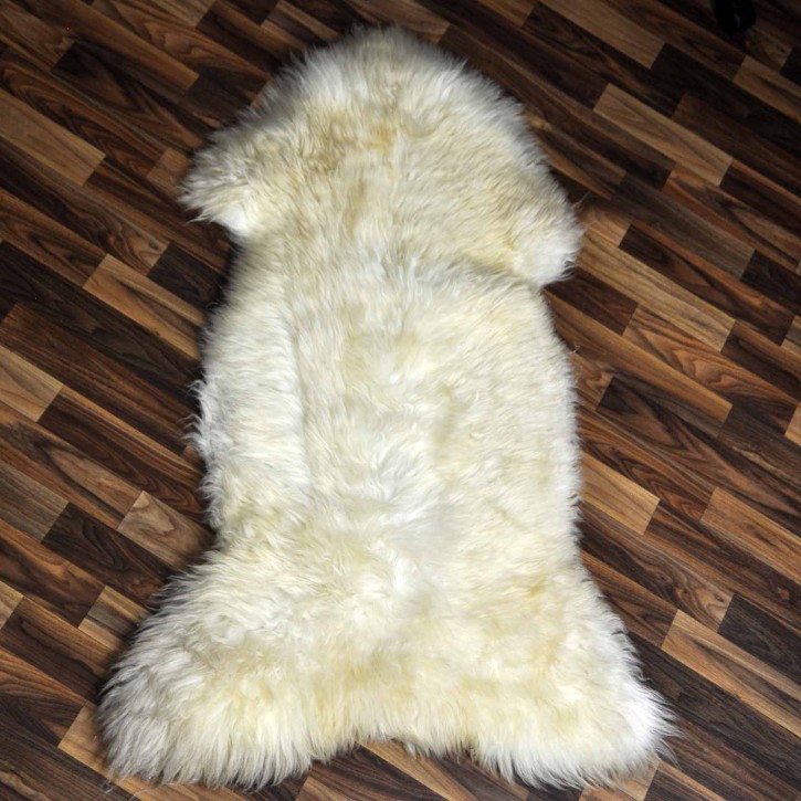 XXL ÖKO Schaffell Lammfell weiß braun 120x75 Hundebett Tierbett #7893