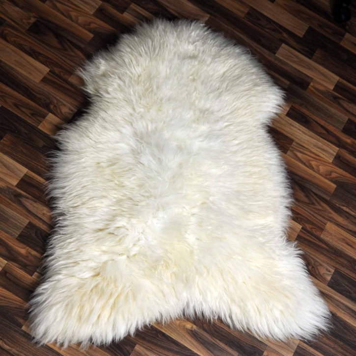 XXL ÖKO echtes Schaffell Lammfell weiß 120x80 Kamin Fell #7894
