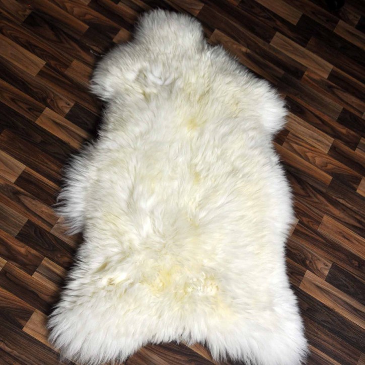 XXL ÖKO echtes Schaffell Lammfell weiß 120x75 Kamin Fell #7895
