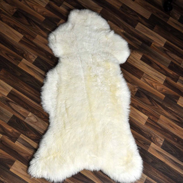 XXL ÖKO echtes Schaffell Lammfell weiß 120x65 Kamin Fell #7896