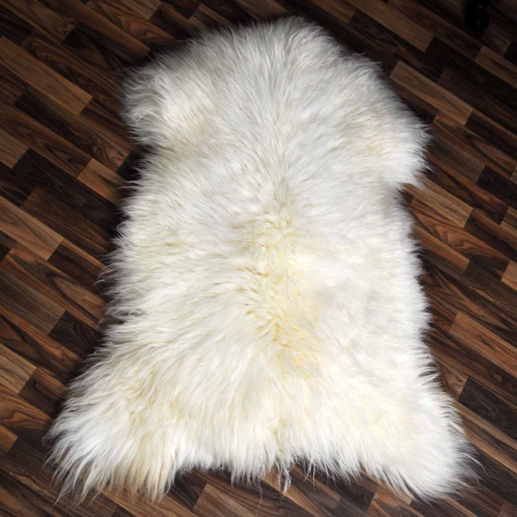 XXL ÖKO echtes Schaffell Lammfell weiß 125x85 Kamin Fell #7897