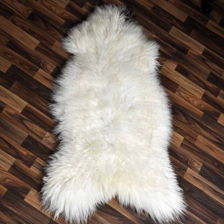 XXL ÖKO Schaffell Lammfell weiß braun 125x70 Hundebett Tierbett #7899