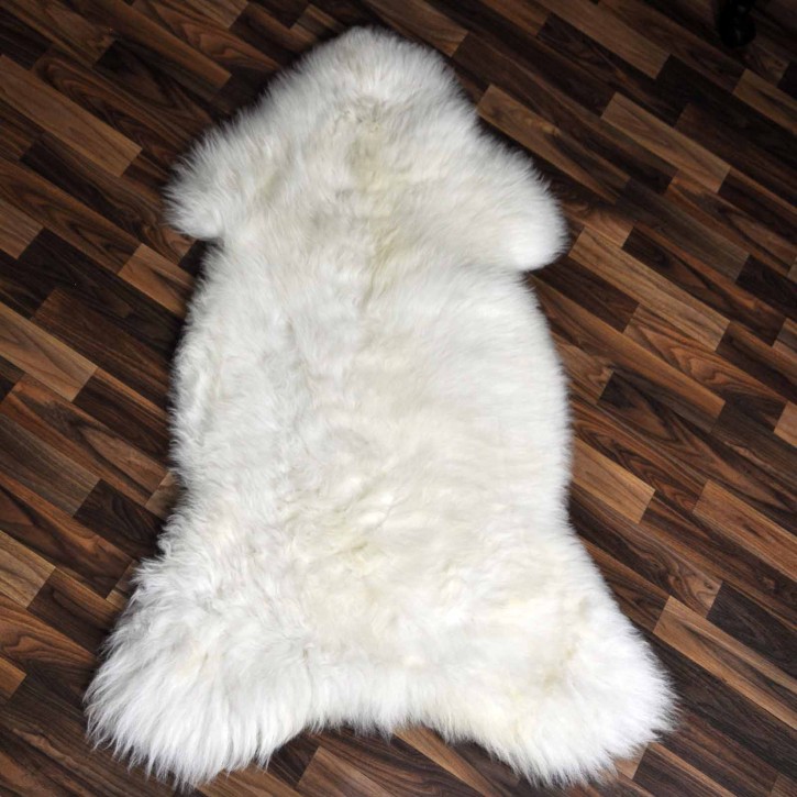 XXL ÖKO echtes Schaffell Lammfell weiß 120x80 Kamin Fell #7901