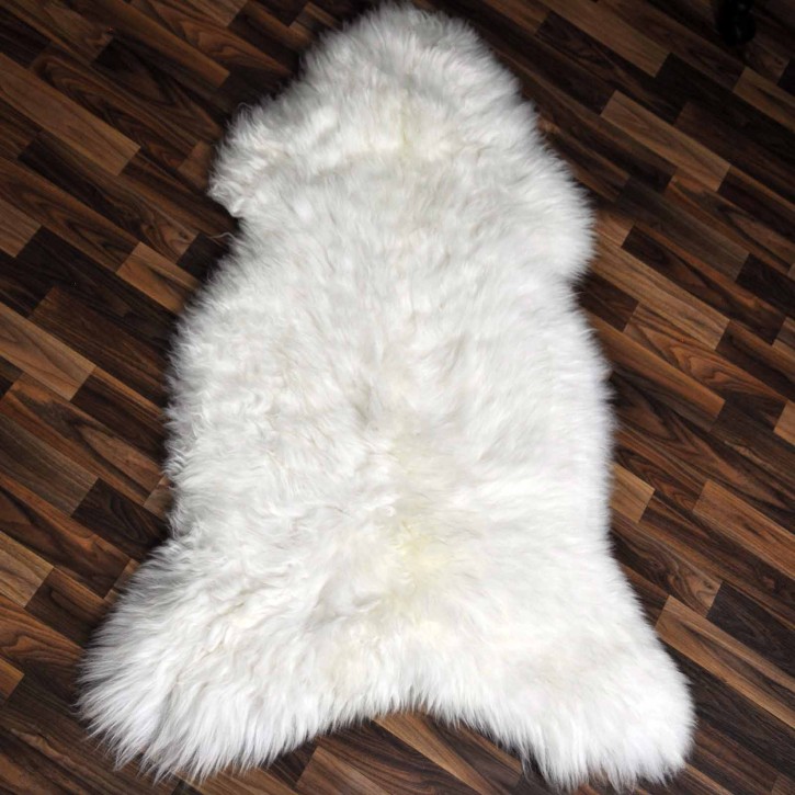 XXL ÖKO echtes Schaffell Lammfell weiß 125x80 Kamin Fell #7908