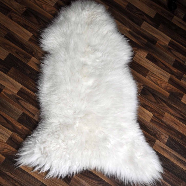XXL ÖKO echtes Schaffell Lammfell weiß 125x80 Kamin Fell #7909