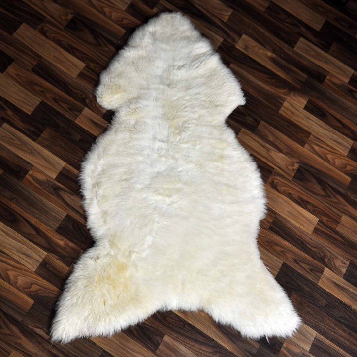 XXL ÖKO echtes Schaffell Lammfell weiß 120x75 Geschenk #7911