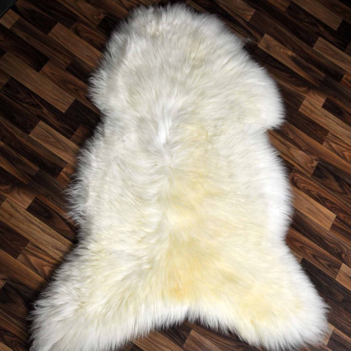 XXL ÖKO echtes Schaffell Lammfell weiß 125x90 Geschenk #7915