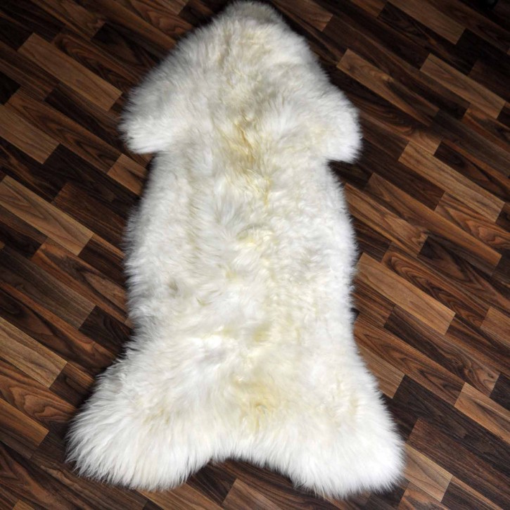 XXL ÖKO echtes Schaffell Lammfell weiß 125x70 Geschenk #7917