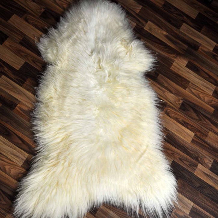 XXXL ÖKO echtes Schaffell Lammfell weiß 130x80 Geschenk #7918