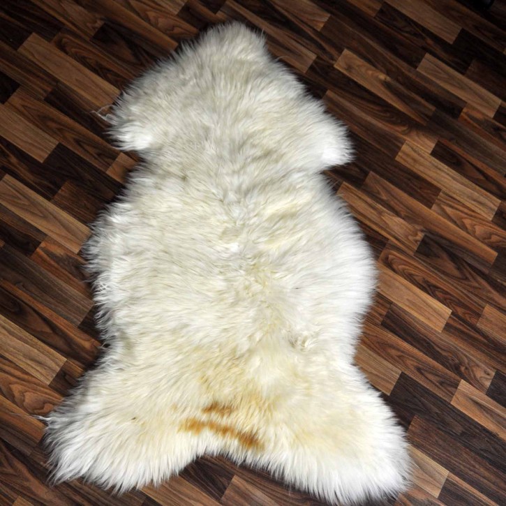 XL ÖKO Schaffell Lammfell weiß braun 115x75 Hundebett Tierbett #7920