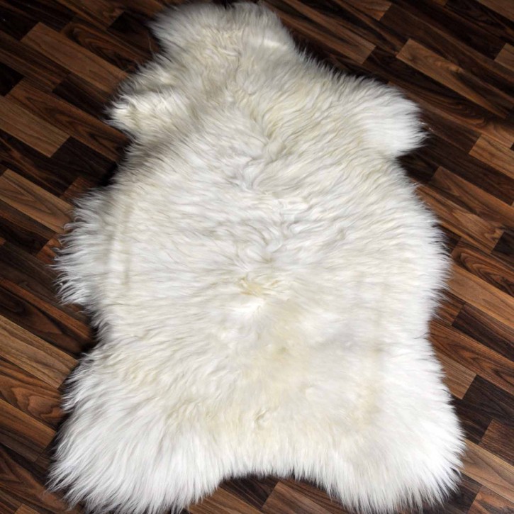 XXL ÖKO echtes Schaffell Lammfell weiß 120x75 Geschenk #7921