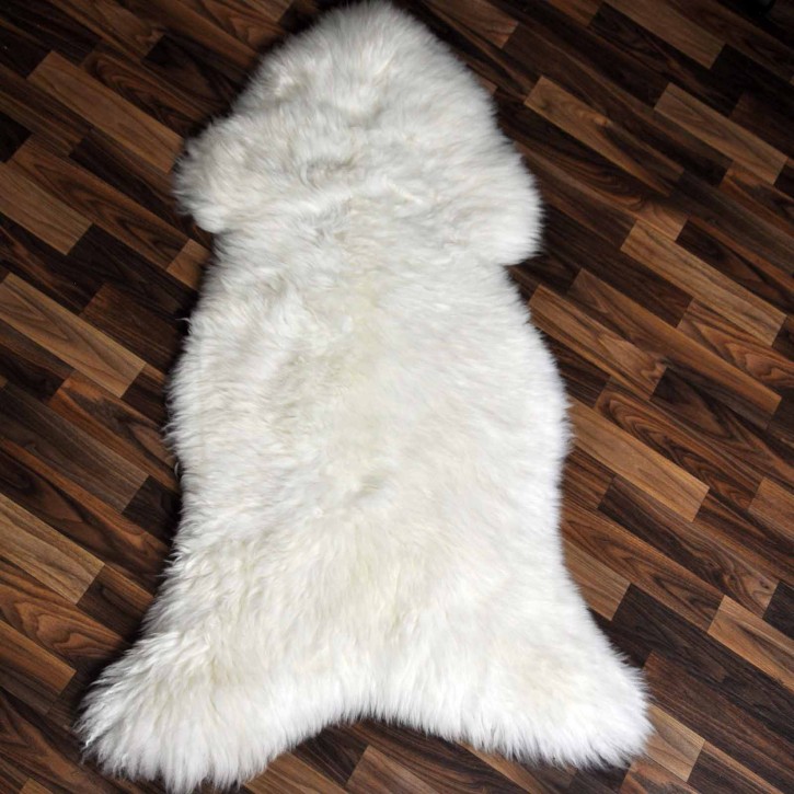 XXL ÖKO echtes Schaffell Lammfell weiß 125x75 Geschenk #7922