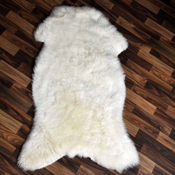 XXL ÖKO Schaffell Lammfell weiß braun 120x75 Hundebett Tierbett #7928