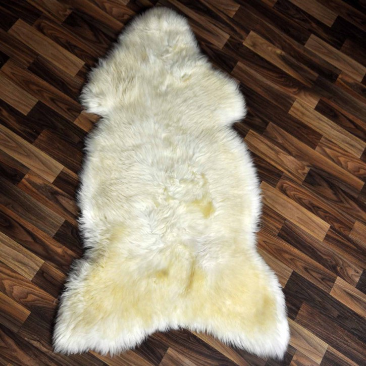 XL ÖKO echtes Schaffell Lammfell weiß 115x70 Geschenk #7940