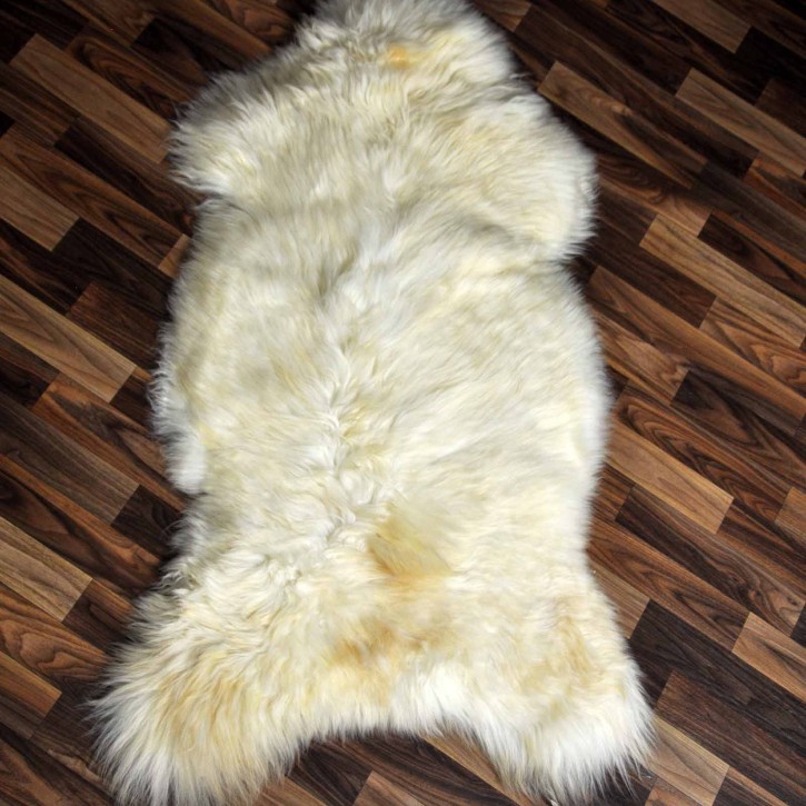 XXL ÖKO echtes Schaffell Lammfell weiß 125x70 Geschenk #7950