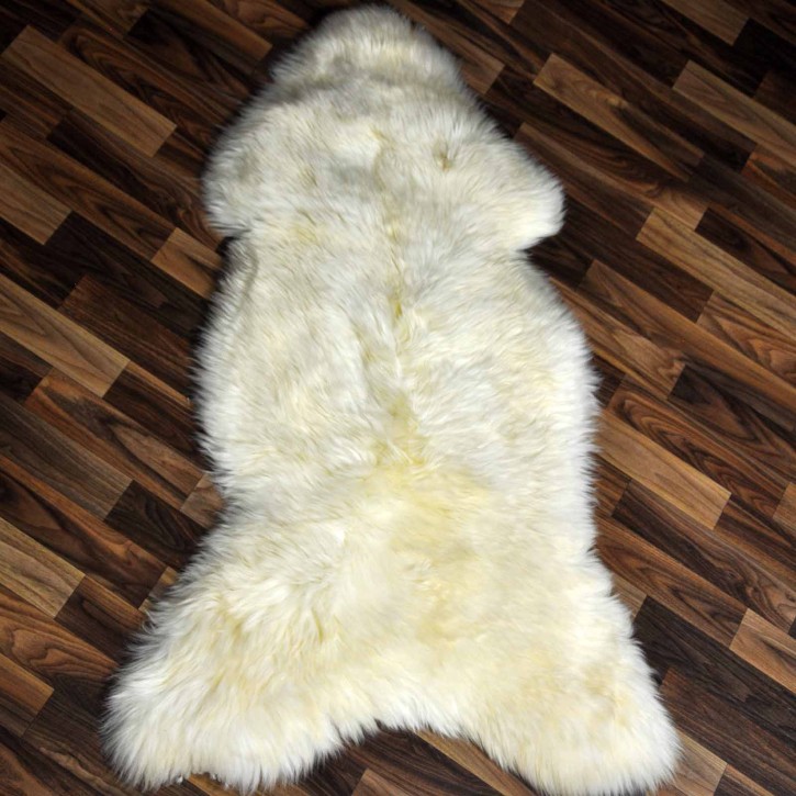 XL ÖKO echtes Schaffell Lammfell weiß 115x75 Geschenk #7960
