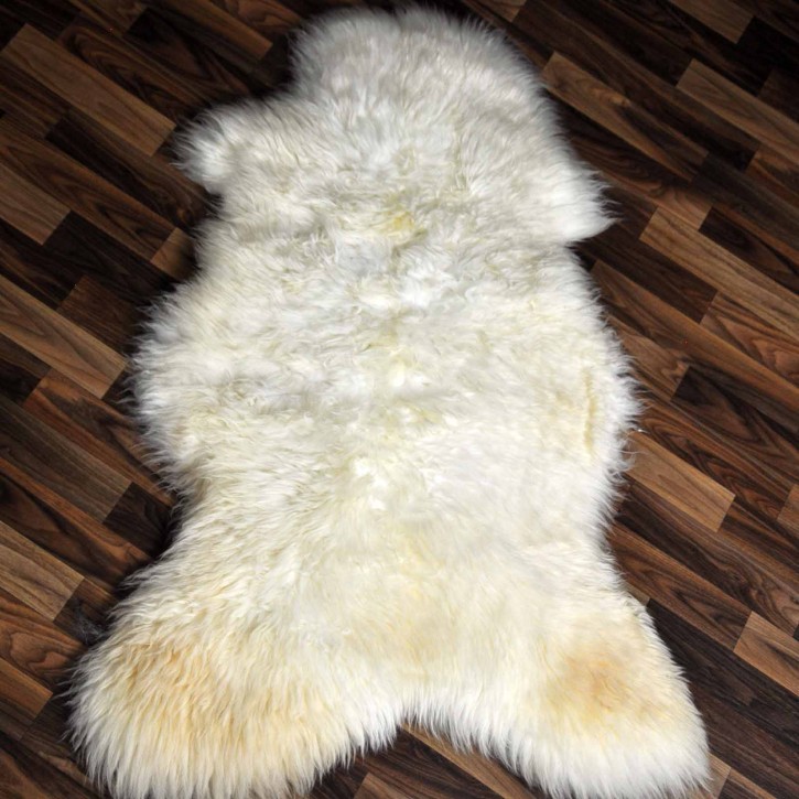 XXL ÖKO echtes Schaffell Lammfell weiß 120x80 Geschenk #7962