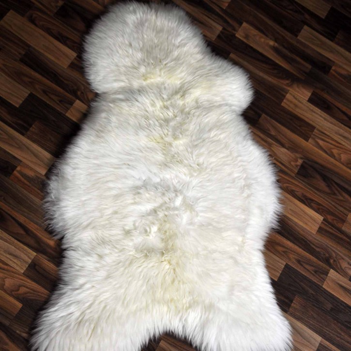 XXL ÖKO echtes Schaffell Lammfell weiß 125x75 Geschenk #7964