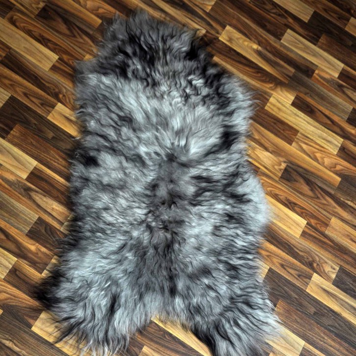 XL Island Schaffell grau schwarz geflammt 110x65 Krampus #8026 XL Island Schaffell grau schwarz geflammt 110x65 Krampus #8026