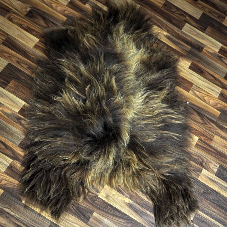 XXL ÖKO Island Schaffell Lammfell rost braun 120x80 Krampus #8033