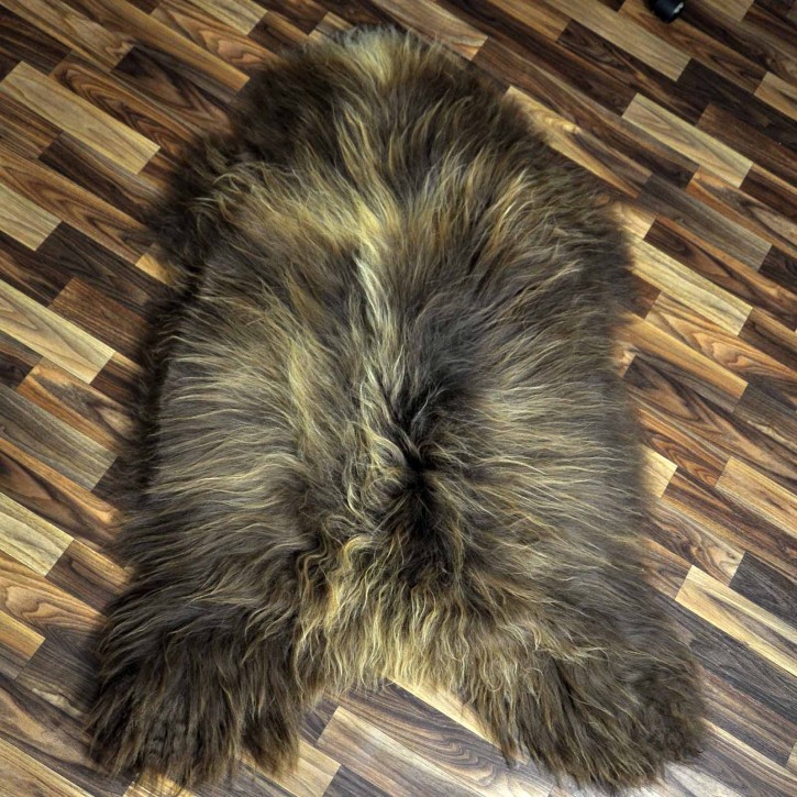 XXXL ÖKO Island Schaffell Lammfell rost braun 130x80 Perchten #8034