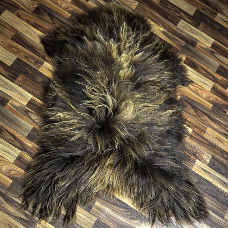 XXL ÖKO Island Schaffell Lammfell rost braun 125x80 Krampus #8036