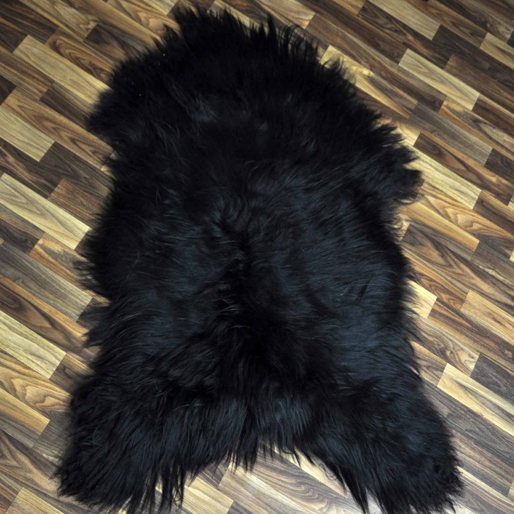 XXL ÖKO Island Schaffell schwarz 125x80 Geschenk Krampus #8059