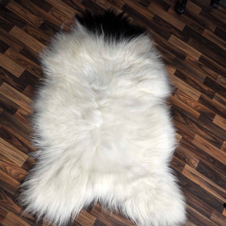 XXXL ÖKO Island Schaffell beige schwarzbraun 135x85 Krampus #8076