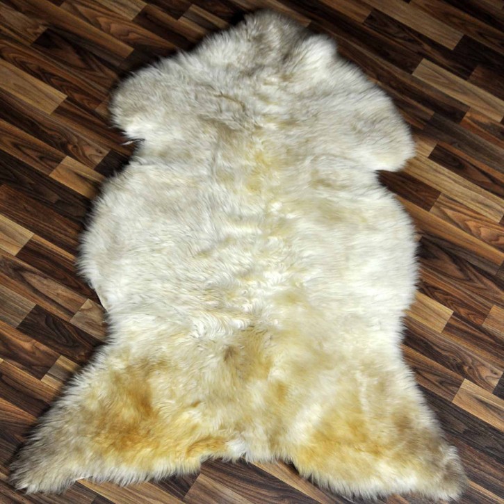 XXL ÖKO Schaffell Lammfell beige braun 125x80 Hundebett #8101